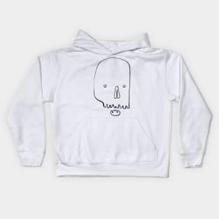 Hand-drawn black skull Kids Hoodie